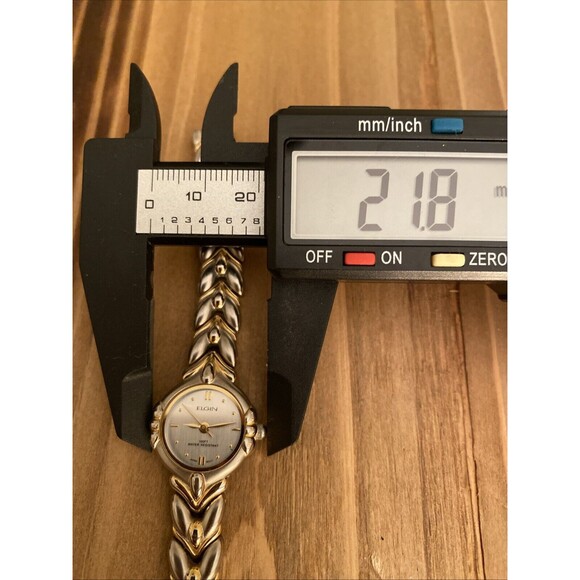 Elgin ELA269 Women's Round Analog Silver Tone Gold Plated Watch New Battery - Picture 7 of 8